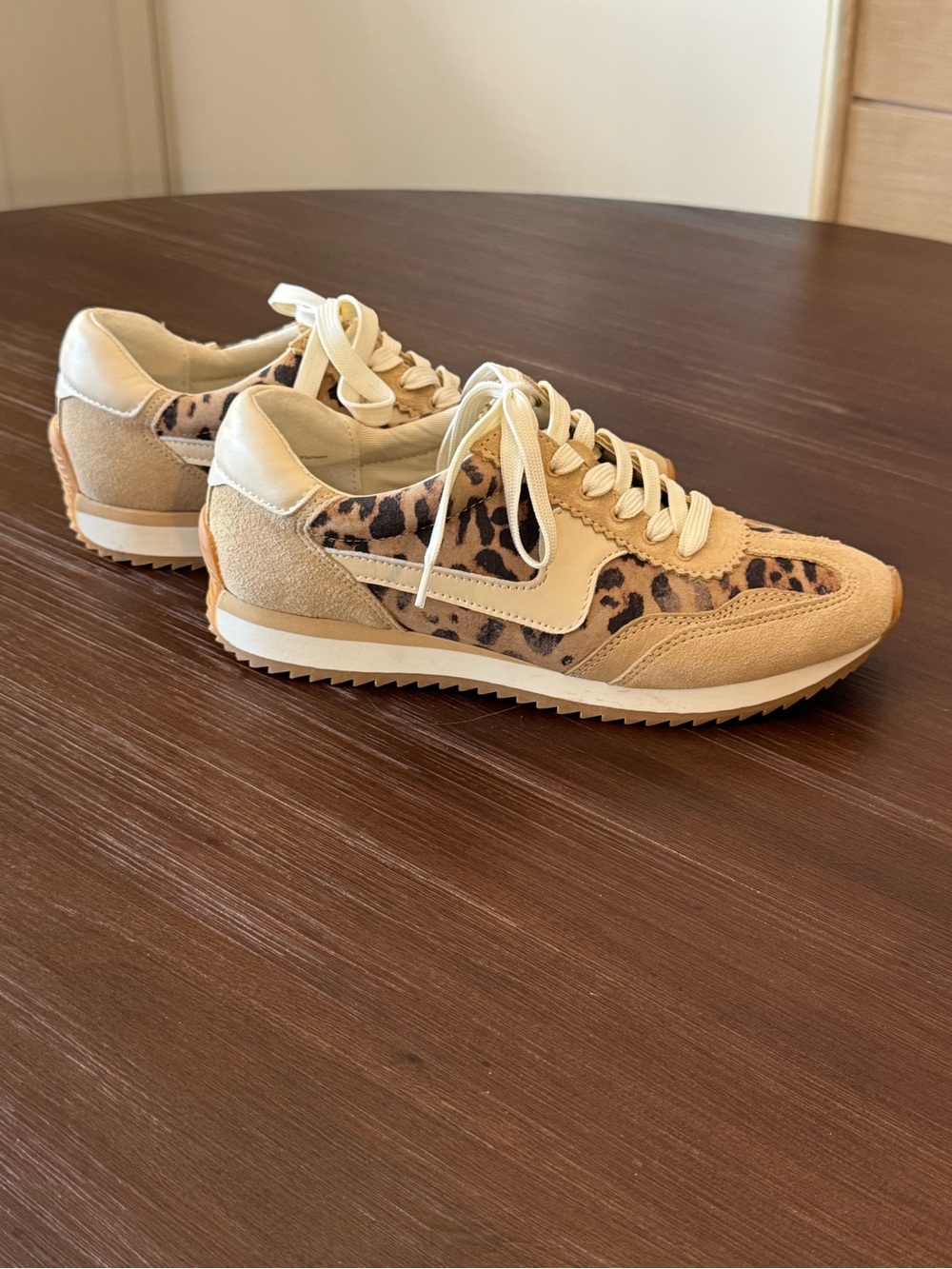 Women’s Dolce Vita Beige Leopard Print Casual Sneakers